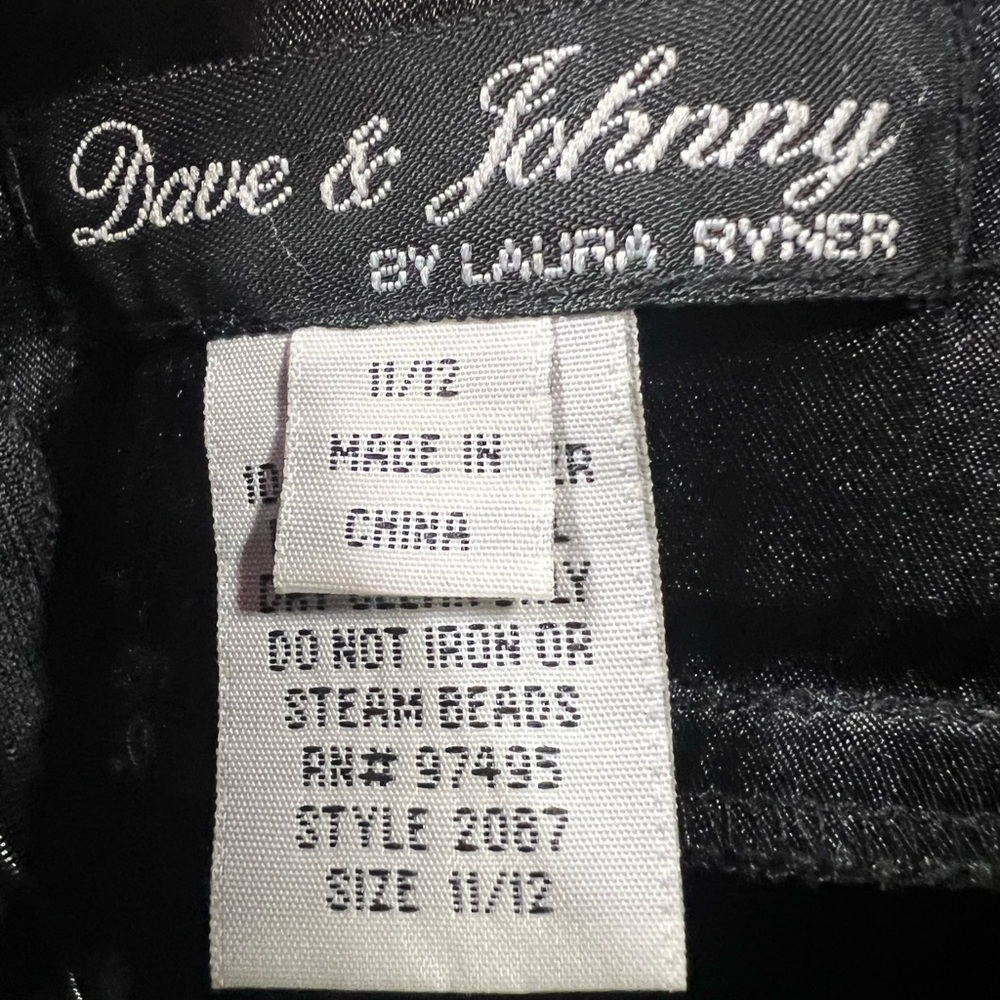 Dave & Johnny Sz 11/12 Vintage sequin Fancy tank Style short Black Dress - Picture 10 of 15